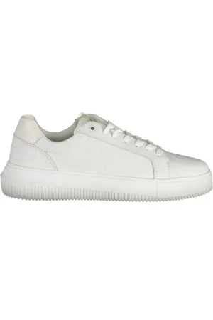 Calvin Klein Sko, Dame, Hvid, 40 EU, Sporty hvide sneakers med kontrastdetaljer