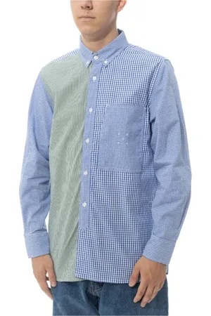 Pop Trading Company Skjorte, Herre, Grøn, XL, Bomuld, Grøn Ternet Skjorte Elegant Løs Stil