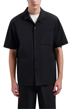 OLAF HUSSEIN Skjorte, Herre, Sort, L, Nylon, Nylon Short Sleeve Skjorte