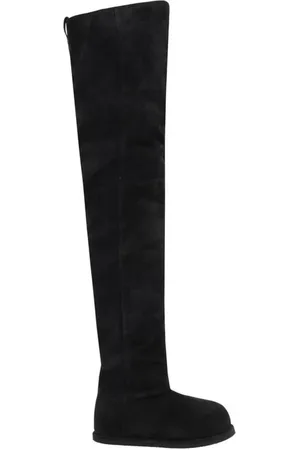 Amina Muaddi Sko, Dame, Sort, 37 EU, Suede, Elegant Suede Støvler Rund Tå