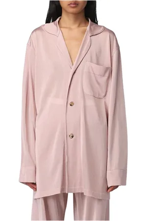 Maison Margiela Bluser & Skjorter, Dame, Lyserød, M, Uld, Silk LongSleeve Blouse