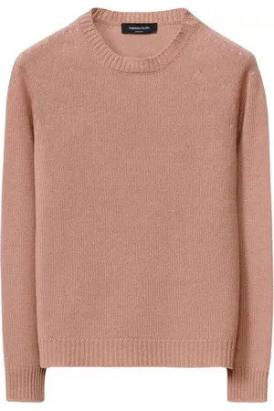 Fabiana Filippi Strik, Dame, Lyserød, M, Cashmere, Lyserød Cashmere Crew Neck Sweater