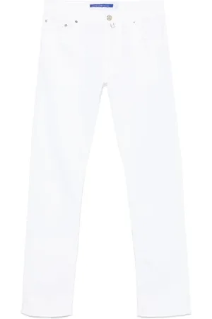Jacob Cohen Jeans, Herre, Hvid, W33, Bomuld, Hvid Naturlige Jeans