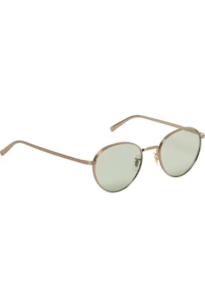 Oliver Peoples Tilbehør, Herre, Gul, 49 MM, Uld, Guld-tone Runde Solbriller