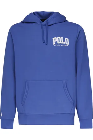 Ralph Lauren Sweathshirts & Hoodies, Herre, Blå, M, Uld, Blå Sweater med Hætte og Logo