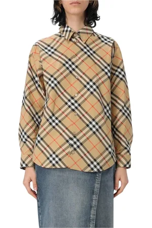 Burberry Bluser & Skjorter, Dame, , L, Bomuld, Ternet bomuldsskjorte til kvinder