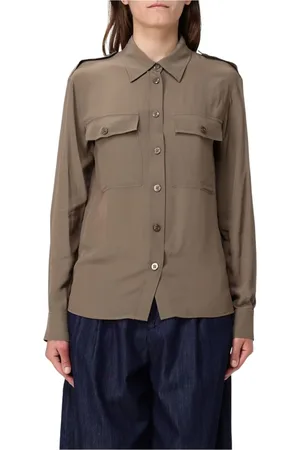 Liu Jo Bluser & Skjorter, Dame, Brun, L, Brun Button-Up Skjorte med Klassisk Krave