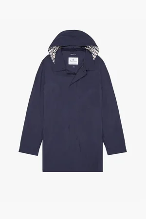 Aquascutum Frakke, Herre, Blå, 2XL, Uld, Let Hættet Trenchcoat