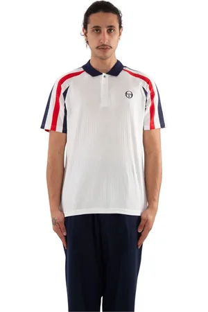 Sergio Tacchini Top, Herre, Hvid, L, Ny Blow Ribbed Polo Shirt