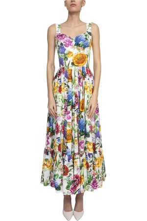 Dolce & Gabbana Kjole, Dame, Flerfarvet, M, Blomstret Kjole til Kvinder