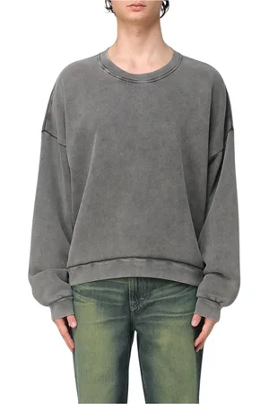 Acne Studios Sweathshirts & Hoodies, Herre, Grå, L, Bomuld, Sort Crew Neck Sweater