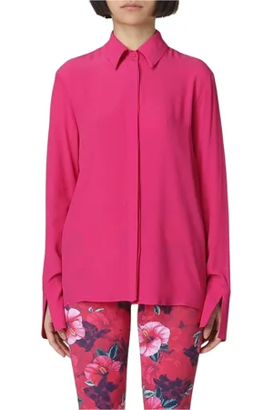 FEDERICA TOSI Bluser & Skjorter, Dame, Lyserød, 2XS, Fuchsia Silke Langærmet Skjorte
