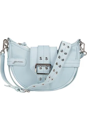 Ganni Taske, Dame, Blå, ONE SIZE, Uld, Lille Bucky Crossbody Taske