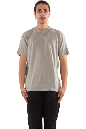 Daniele Fiesoli Top, Herre, Grå, 2XL, Linned, Linned Stretch T-shirt
