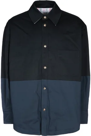 Thom Browne Skjorte, Herre, Blå, S, Uld, Stilfulde Blazere og Veste til Mænd