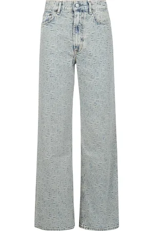 Acne Studios Jeans, Dame, Blå, W26 L32, Afslappet pasform monogram jeans