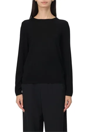 Allude Strik, Dame, Sort, S, Cashmere, Sort Cashmere Crew Neck Sweater