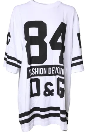 Dolce & Gabbana Kjole, Dame, Hvid, M, Bomuld, Mode Hengivenhed Oversize Top