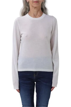 Pinko Strik, Dame, Hvid, M, Cashmere, Hvid Cashmere Sweater