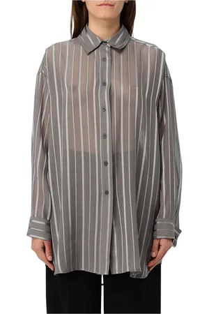REMAIN Birger Christensen Bluser & Skjorter, Dame, Sort, 3XS, Polyester, Stribet Bluse til Kvinder