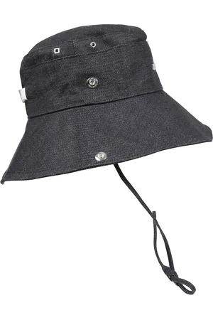 Jacquemus Tilbehør, Dame, Sort, 60 CM, Denim, Denim fiskerhat med justerbar rem