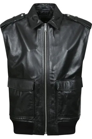 ANINE BING Jakke, Dame, Sort, S, Læder, Vintage Læder Oversize Vest