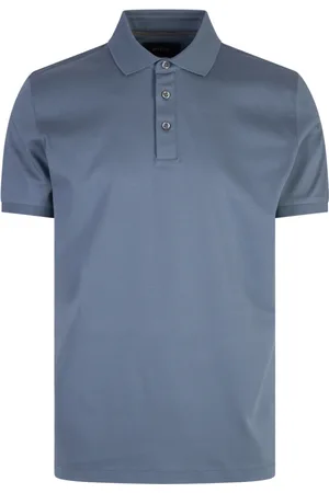 HUGO BOSS Top, Herre, Blå, XL, Bomuld, Blå Merceriseret Bomuldspolo
