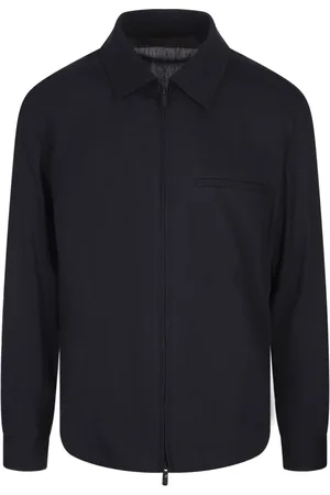 HUGO BOSS Jakke, Herre, Blå, 2XL, Linned, Blå Linnedfrakke