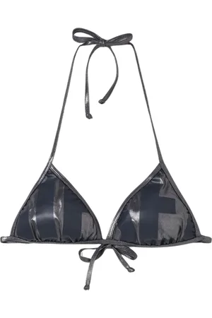Diesel Badetøj, Dame, Sort, XS, Uld, Sort Metallic Trekantet Bikini Top