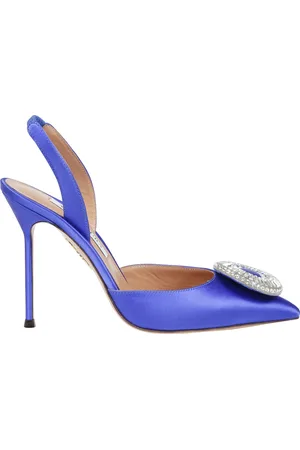 Aquazzura Sko, Dame, Lilla, 41 EU, Læder, Stiletto Crystal Hoop Slingback Sko
