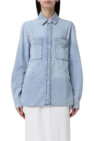 Patrizia Pepe Bluser & Skjorter, Dame, Blå, M, Denim, Klassisk Denim Skjorte Langærmet
