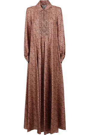 Max Mara Kjole, Dame, Brun, S, Silke Polo Skjortekjole med Pynt