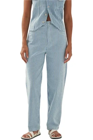 ALOHAS Jeans, Dame, Blå, M, Denim, Lorenza Striber Blå Hvid Denim Bukser