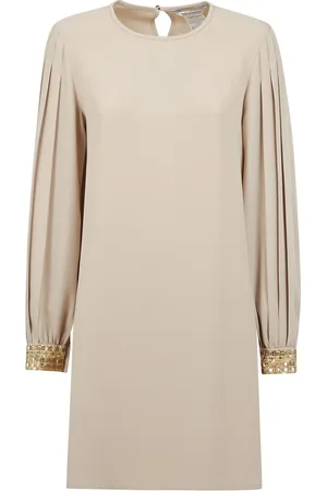 Max Mara Kjole, Dame, , L, Lang bluse med brede ærmer og rhinsten detaljer