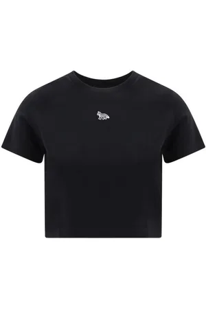 Maison Kitsuné Top, Dame, Sort, M, Bomuld, Logo Detalje Bomuld T-shirt
