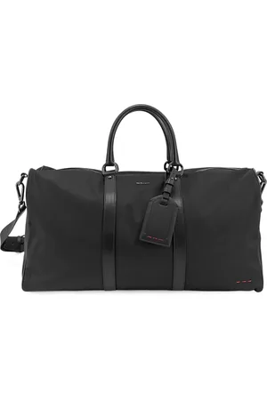 Kiton Taske, Herre, Sort, ONE SIZE, Læder, Nylon Duffel Taske med Læderindsatser