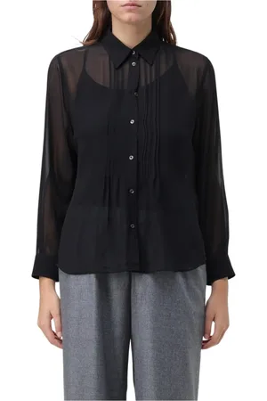 Aspesi Bluser & Skjorter, Dame, Sort, S, Elegant Silkebluse