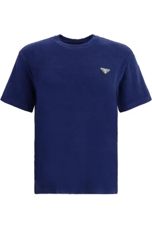 Prada Top, Herre, Blå, XL, Uld, Terry Cloth T-shirt