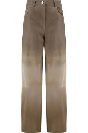 arma leder Bukser, Dame, Brun, 2XS, Læder, Læder Wide-Leg Catania Bukser