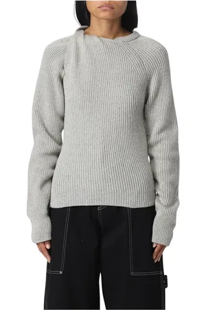 Stella McCartney Strik, Dame, Grå, S, Grå Ribstrikket Sweater