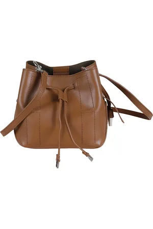 Hogan Taske, Dame, Brun, ONE SIZE, Læder, Læder Bucket Taske med Charm Lukning