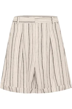 INWEAR Shorts, Dame, , M, Uld, Afslappet Fit Sort Stribe Shorts