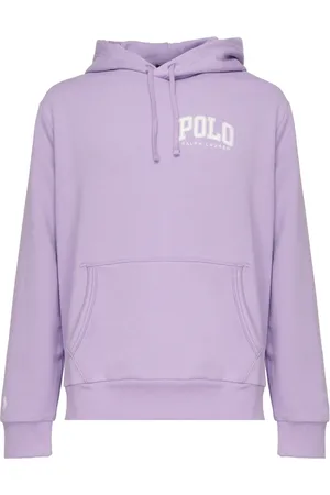 Ralph Lauren Sweathshirts & Hoodies, Herre, Lilla, S, Uld, Lilla hættetrøje med logo print