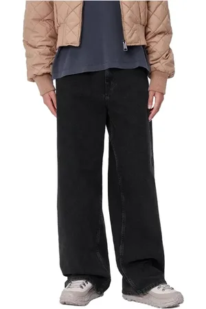 Carhartt Jeans, Dame, Sort, W28, Bomuld, Løstsiddende Sort Stone Wash Jeans