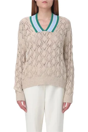 BALLANTYNE Strik, Dame, , S, Bomuld, V-Neck Strik Sweater