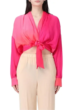 FORTE FORTE Bluser & Skjorter, Dame, Rød, S, Rød Ombre TieFront Bluse