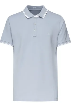 FAY Top, Herre, Blå, L, Bomuld, Blå T-shirts og Polos med Korte Ærmer