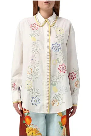 ALÉMAIS Bluser & Skjorter, Dame, , S, Bomuld, Blomstret bomuldsskjorte til kvinder