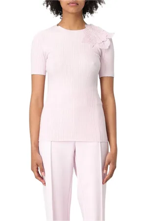 Elisabetta Franchi Strik, Dame, Lyserød, M, Blomst Applikation Strik Top