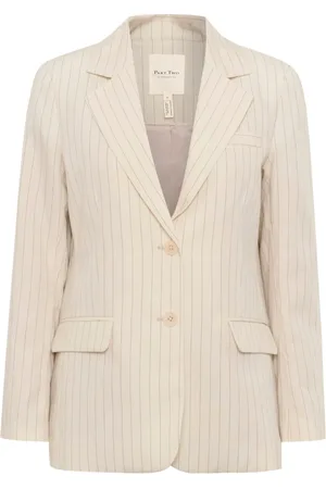 Part Two Jakke, Dame, , S, Uld, Stribet Blazer med V-Hals